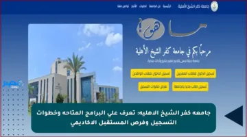 جامعة كفر الشيخ الأهلية: تعرف على البرامج المتاحة وخطوات التسجيل وفرص المستقبل الأكاديمي